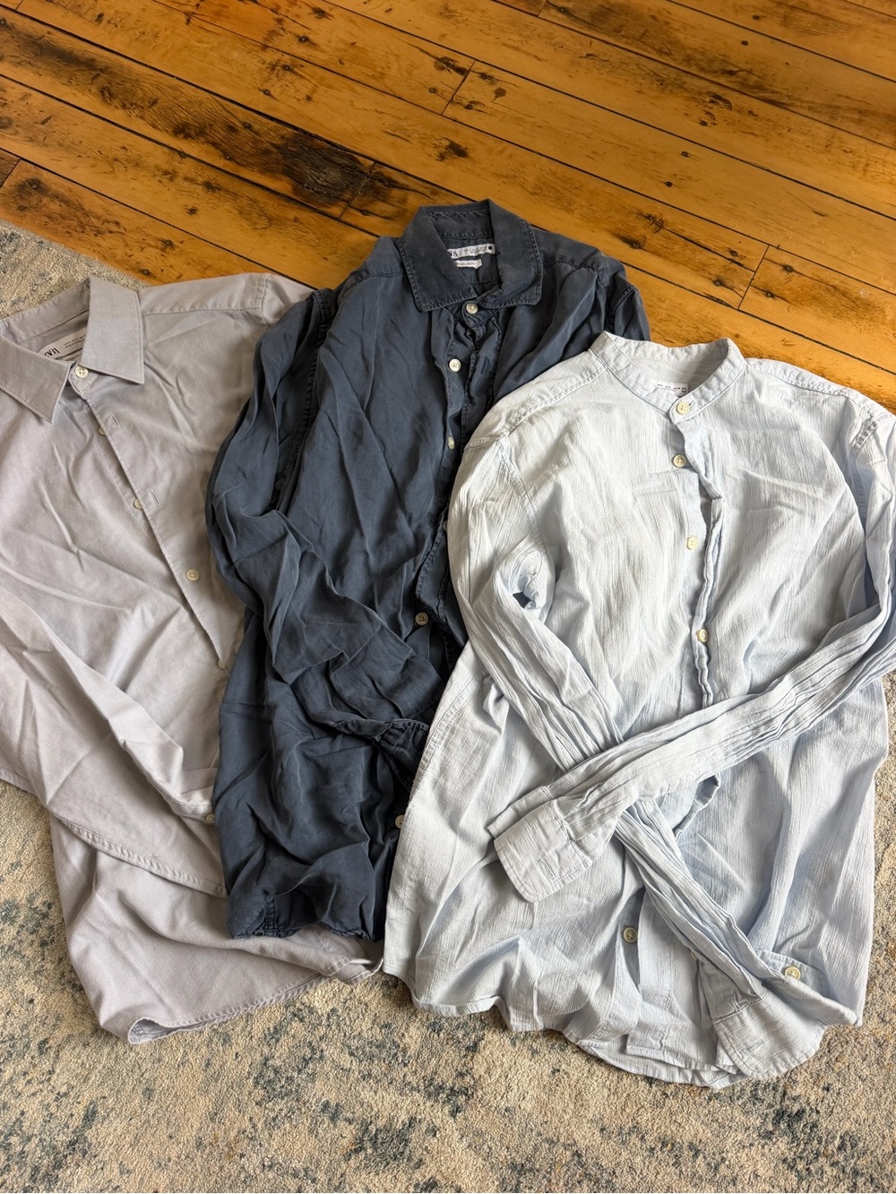 Zara Men's Button-Down Shirts - Trio Bundle